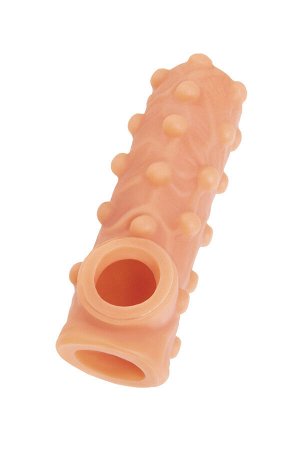 Насадка реалистичная KOKOS NUDE SLEEVE с дополнительной стимуляцией, TPE, телесная, 14 см