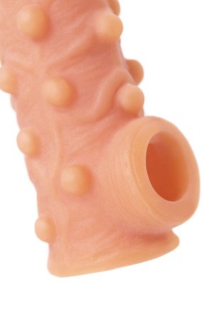 Насадка реалистичная KOKOS NUDE SLEEVE с дополнительной стимуляцией, TPE, телесная, 14 см