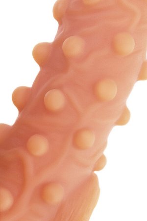 Насадка реалистичная KOKOS NUDE SLEEVE с дополнительной стимуляцией, TPE, телесная, 14 см
