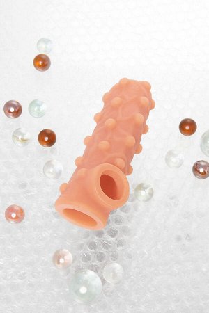 Насадка реалистичная KOKOS NUDE SLEEVE с дополнительной стимуляцией, TPE, телесная, 14 см