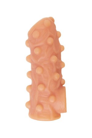 Насадка реалистичная KOKOS NUDE SLEEVE с дополнительной стимуляцией, TPE, телесная, 10 см