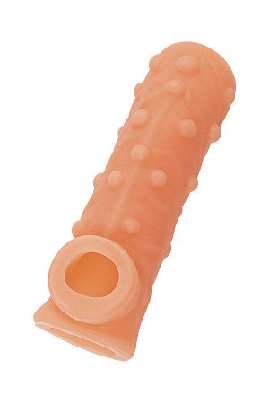 Насадка реалистичная KOKOS NUDE SLEEVE с дополнительной стимуляцией, TPE, телесная, 14 см