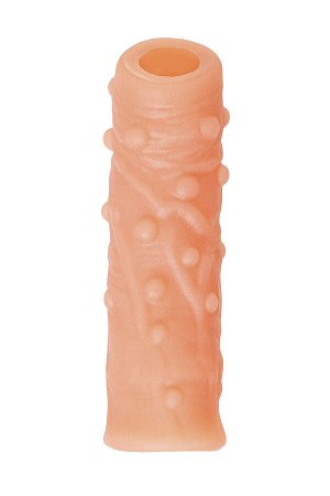 Насадка реалистичная KOKOS NUDE SLEEVE с дополнительной стимуляцией, TPE, телесная, 12 см