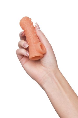 Насадка реалистичная KOKOS NUDE SLEEVE с дополнительной стимуляцией, TPE, телесная, 10 см