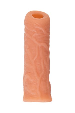 Насадка реалистичная KOKOS NUDE SLEEVE с дополнительной стимуляцией, TPE, телесная, 14 см