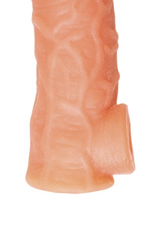 Насадка реалистичная KOKOS NUDE SLEEVE с дополнительной стимуляцией, TPE, телесная, 14 см