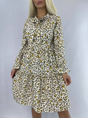Платье Женское 7507 "Леопард - Бант Ворот" №1
