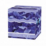 Двухслойные платочки EXTRA SOFT а?80 (бокс)  голубые лепестки