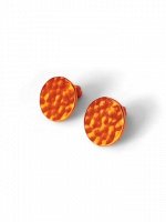 Серебряные серьги-пусеты с битыми медальонами &quot;orange&quot;