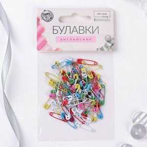 Арт Узор Булавки английские, 18 мм, 100 шт., цвет разноцветный