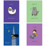 Тетрадь 48л., А5, клетка MESHU &quot;Harmonicat&quot;, матовая ламинация, выборочный УФ-лак, ЕВРО