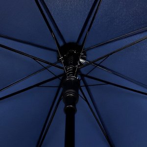 Зонт - трость полуавтоматический «Однотонный», 8 спиц, R = 50 см, цвет синий