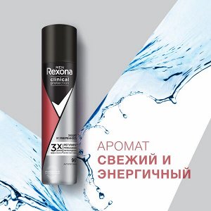 NEW ! Rexona Clinical Protection антиперспирант аэрозоль мужской Защита и уверенность, защита от запаха и пота 96ч 75 мл