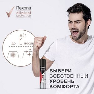 NEW ! Rexona Clinical Protection антиперспирант аэрозоль мужской Защита и уверенность, защита от запаха и пота 96ч 75 мл