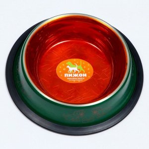 Пижон Миска с нескользящим основанием декоративная цветная, 230 мл, зелёная