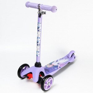 Самокат детский складной "Холодное сердце", колеса PU 120/80 мм, ABEC 7, цвет фиолетовый