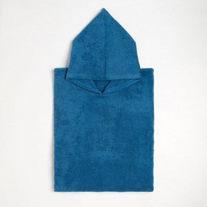 Полотенце-пончо Крошка Я «Гномик», цвет синий, размер 24-32, 100 % хлопок, 320 г/м2