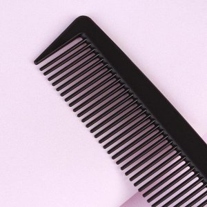 Расчёска антистатическая комбинированная, КАРБОН, 22,7 × 3,2 см, цвет чёрный