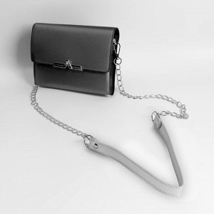 Ручка для сумки, с цепочками и карабинами, 120 x 1,8 см, цвет серебряный
