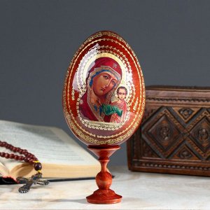 Яйцо сувенирное "Богоматерь Казанская", на подставке, крупноликая