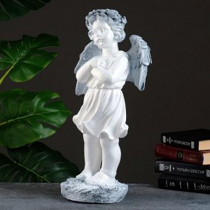 Фигура "Ангел с венком" античный 48х23х20см