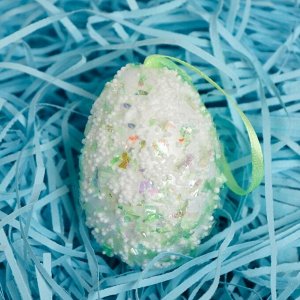 Декор  "Яйцо посыпка с блестками" набор 6 шт яйцо 6х4 см  МИКС