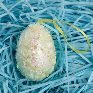 Декор "Яйцо посыпка с блестками" набор 6 шт яйцо 6х4 см МИКС
