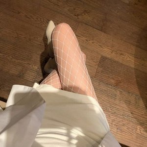 Колготки белые в крупную сетку / арт. 21031-55к