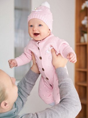 Luxury Baby Вязаный комплект &quot;Комбинезон и шапочка&quot; (розовый)