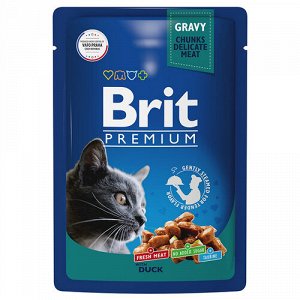 Brit Premium пауч 85гр д/кош Gravy Утка/Соус (1/14)