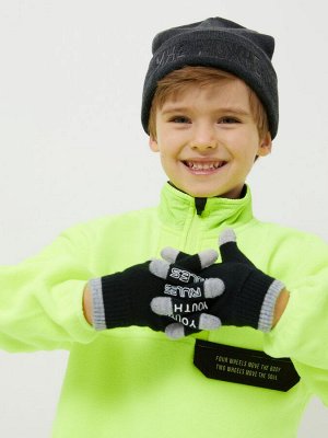 Перчатки детские для мальчиков Paz серый