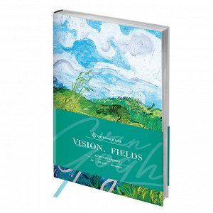 Записная книжка А6 80л. ЛАЙТ, кожзам, Greenwich Line "Vision. Van Gogh. Fields", тон. бл, сереб.срез