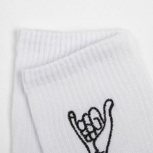 Носки MINAKU "Gesture" цвет белый, р-р 38-40 (25 см)