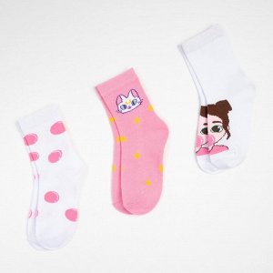 Набор детских носков KAFTAN Girl, 3 пары, размер 18-20
