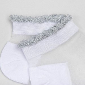 Носки женские стеклянные MINAKU «Цветы», цвет белый, размер 36-37 (23 см)