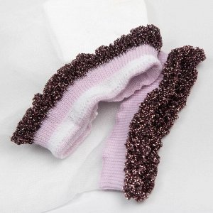 Носки женские стекляные MINAKU "Пастель" цвет лиловый/белый, р-р 35-37 (23 см)