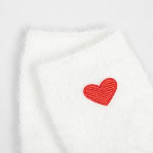 Носки махровые MINAKU с сердечком, цв.белый, р-р 36-39 (23-25 см)