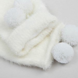 Носки махровые MINAKU с бамбошками, цв.белый, р-р 36-39 (23-25 см)
