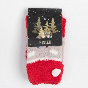 Носки новогодние махровые MINAKU Дедушка Мороз, р-р 36-39 (23-25 см)