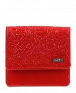 Кошелек ВАЛЛИ RED кожа лак красный тиснение