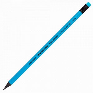 5 шт. карандаш чернографитный BRAUBERG "ULTRA COLOR", 1 шт., HB, с ластиком, пластиковый, 181708