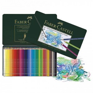 Карандаши цветные акварельные художественные FABER-CASTELL "Albrecht Durer", 36 цветов, металлическая коробка, 117536