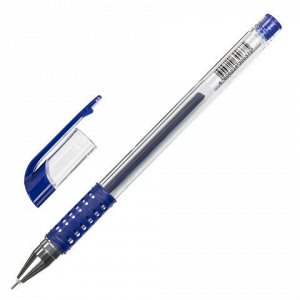 Ручка гелевая с грипом STAFF "Basic Needle" GP-679, СИНЯЯ, игольчатый узел 0,5 мм, линия письма 0,35 мм, 143678