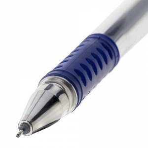 Ручка гелевая с грипом STAFF "Basic Needle" GP-679, СИНЯЯ, игольчатый узел 0,5 мм, линия письма 0,35 мм, 143678