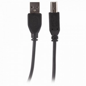 Кабель USB 2.0 AM-BM, 1,5 м, SONNEN Premium, медь, для подключения принтеров, сканеров, МФУ, плоттеров, экранированный, черный, 513128
