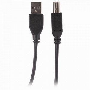 Кабель USB2.0 AM-BM, 1,5 м, SONNEN, медь, для подключения периферийных устройств - принтеров, сканеров, МФУ, плоттеров, черный, 513118