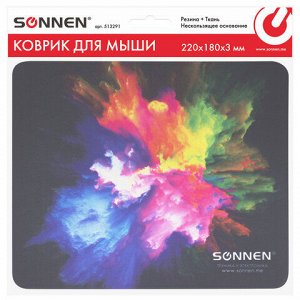 Коврик для мыши SONNEN &quot;EXPLOSIVE&quot;, резина + ткань, 220х180х3 мм, 513291