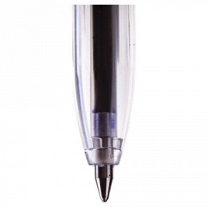 Ручка шариковая масляная СТАММ "111", СИНЯЯ, корпус прозрачный, узел 1 мм, линия письма 0,7 мм, РС21