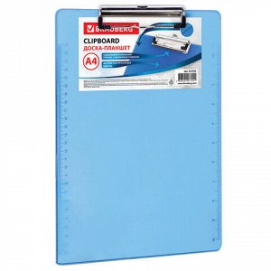 Доска-планшет BRAUBERG “Energy“, с верхним прижимом, А4, 22,6х31,5 см, пластик, 2 мм, синяя, 232230