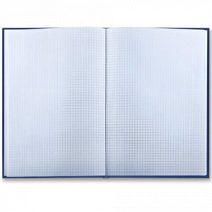 Книга учета 144 л., клетка, твердая, бумвинил, офсет, наклейка, А4 200х290 мм, BRAUBERG, синий, 130142